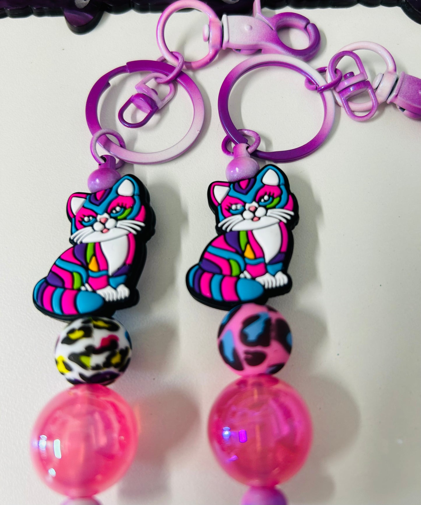 Keychain-Focal Colorful Cat