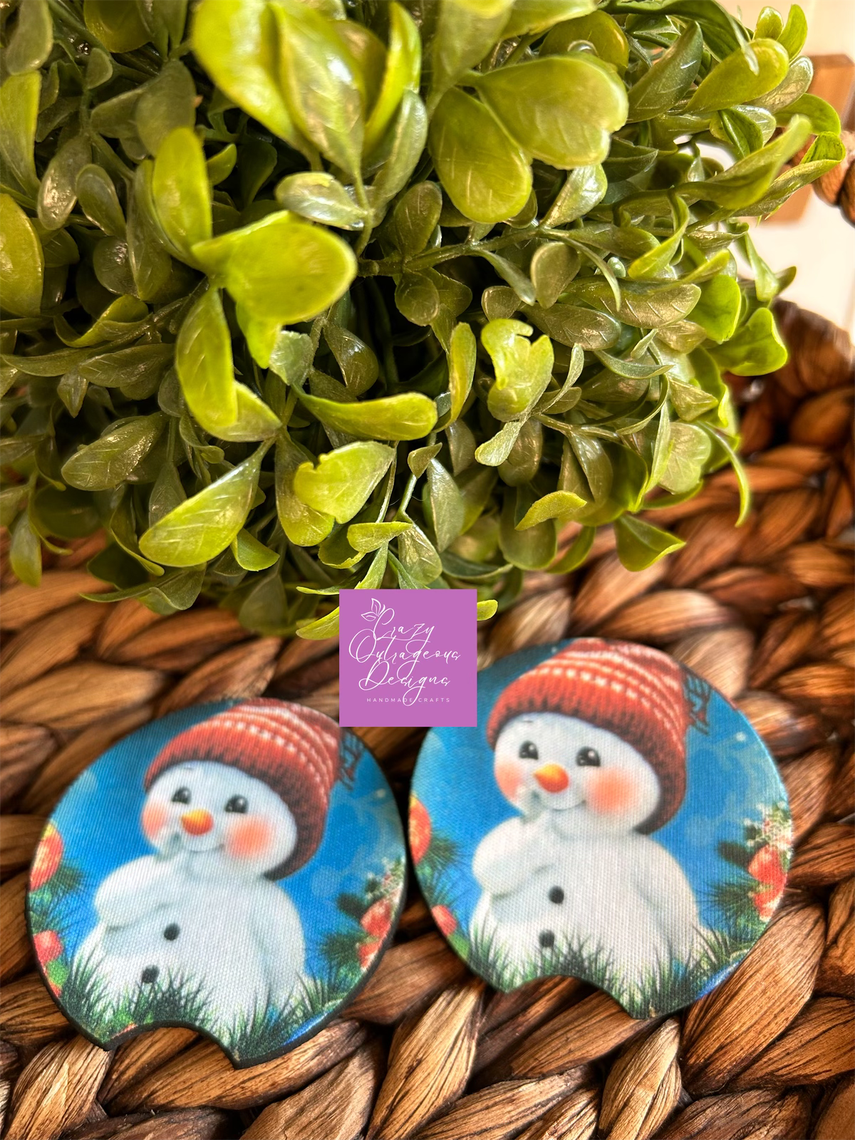 Car Coasters-Christmas:Snowman