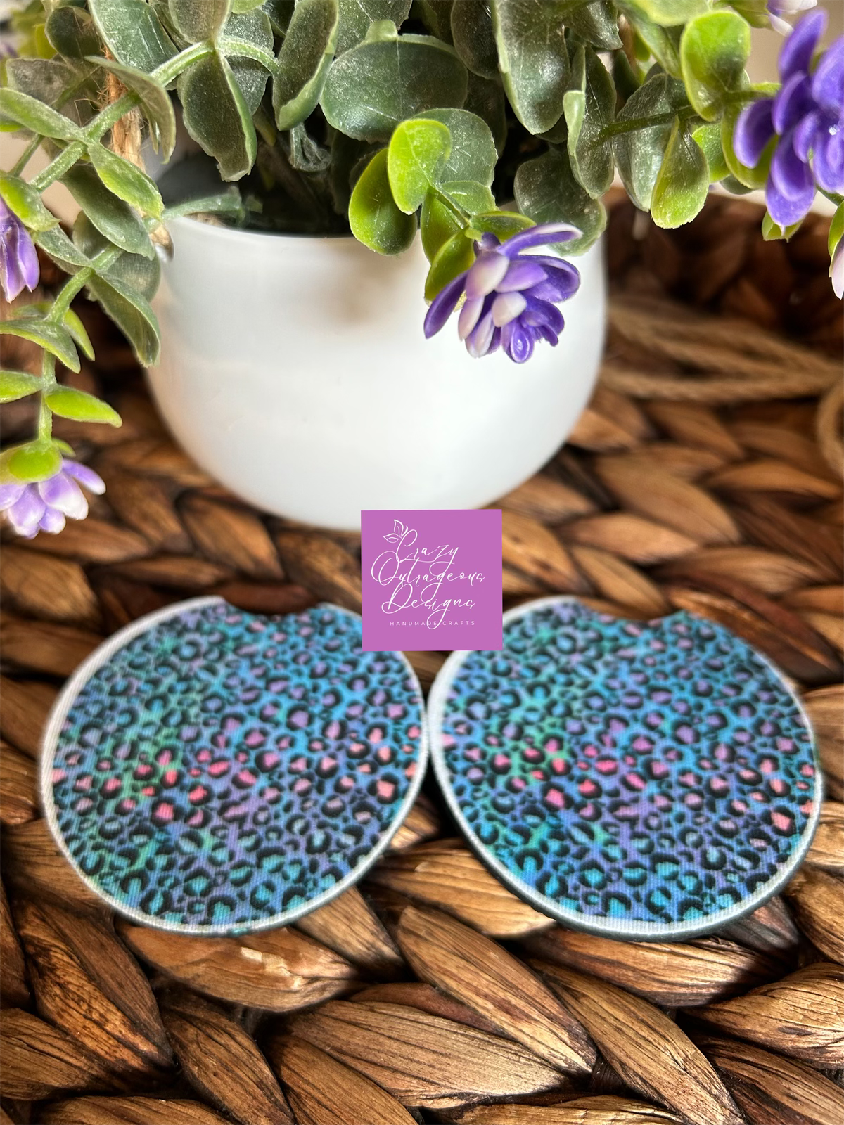 Car Coasters-Pattern:Leopard Print