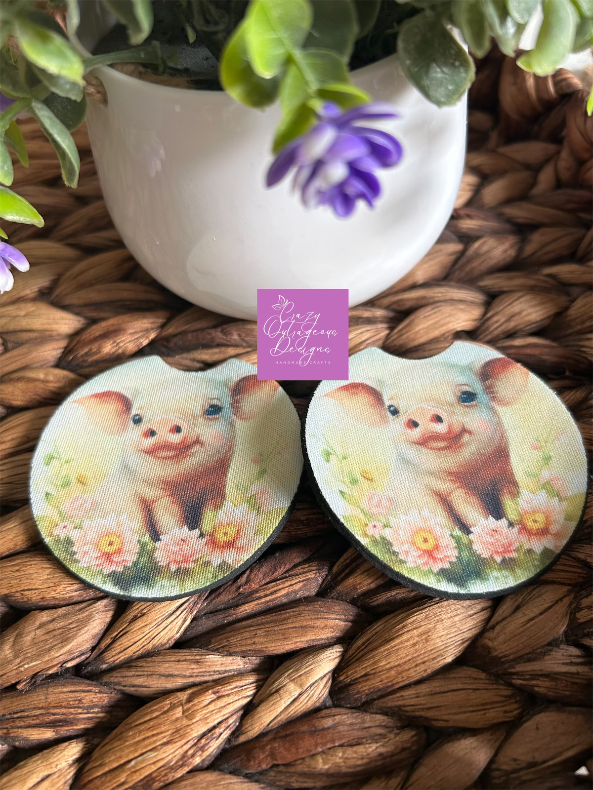 Car Coasters-Animal:Pig