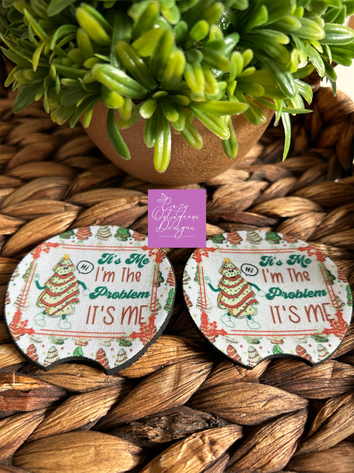 Car Coasters-Christmas Tree Saying