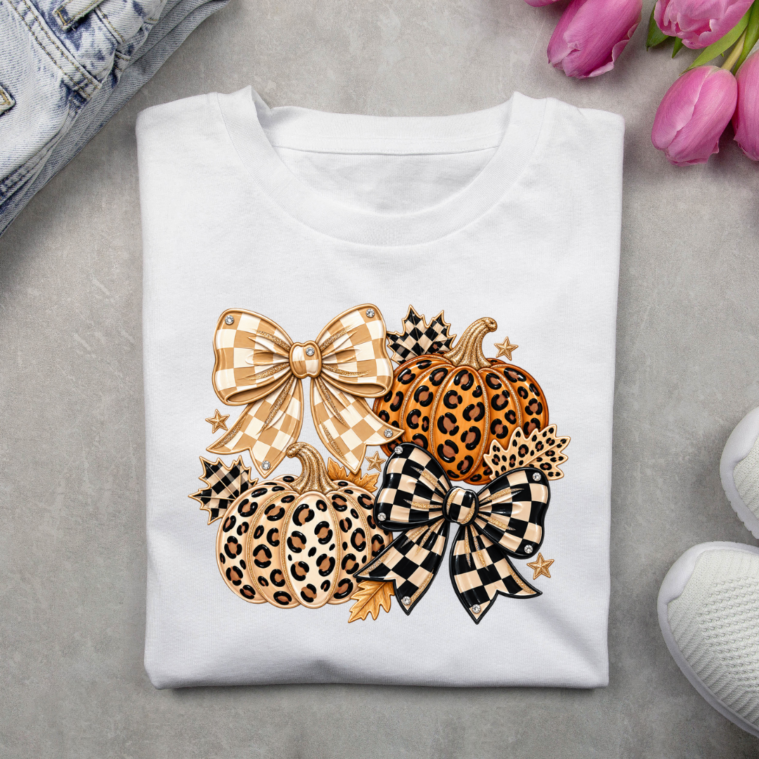 Apparel-Fall Bow Pumpkins Shirt