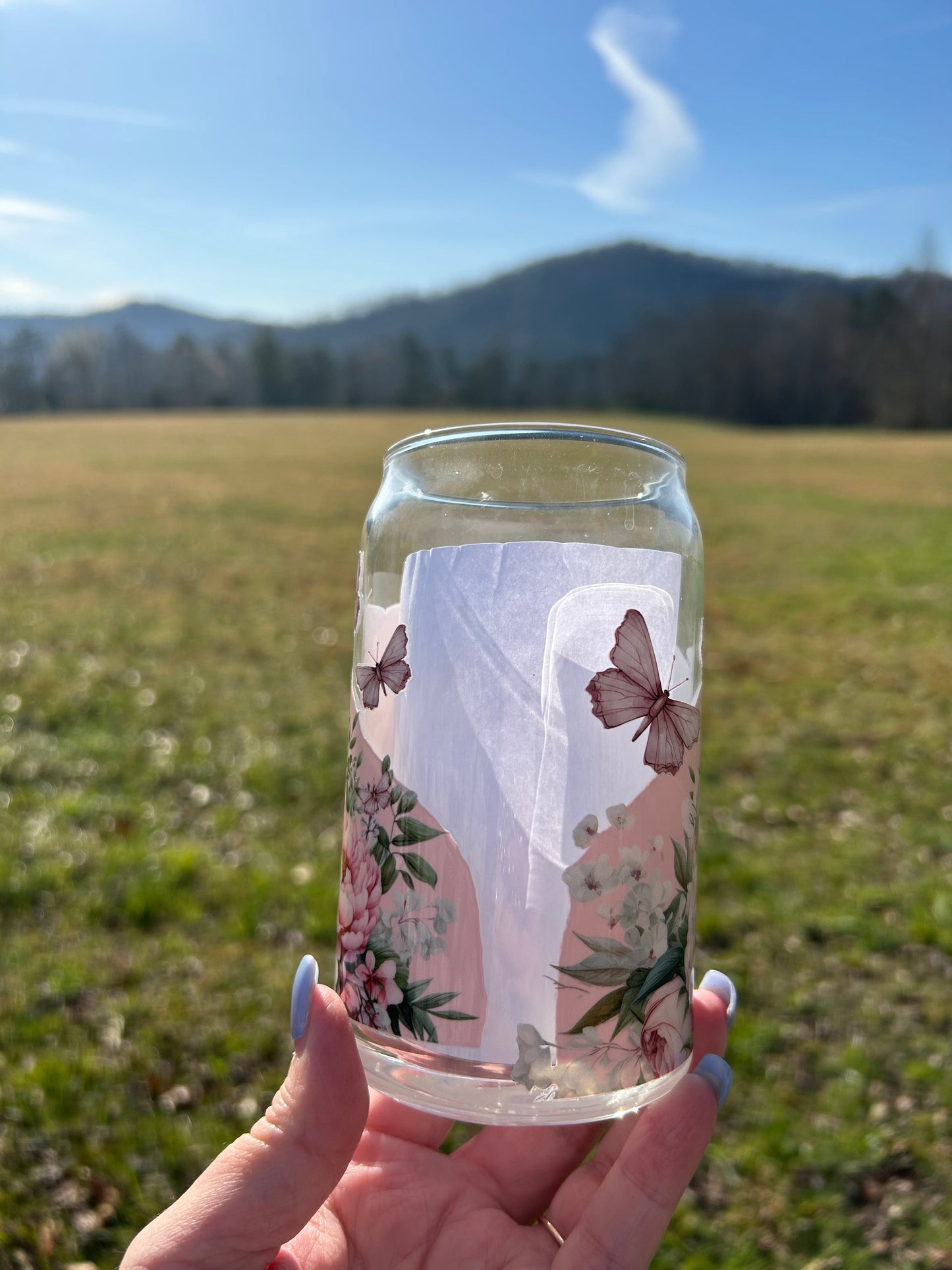 Glass-Horse with butterflies