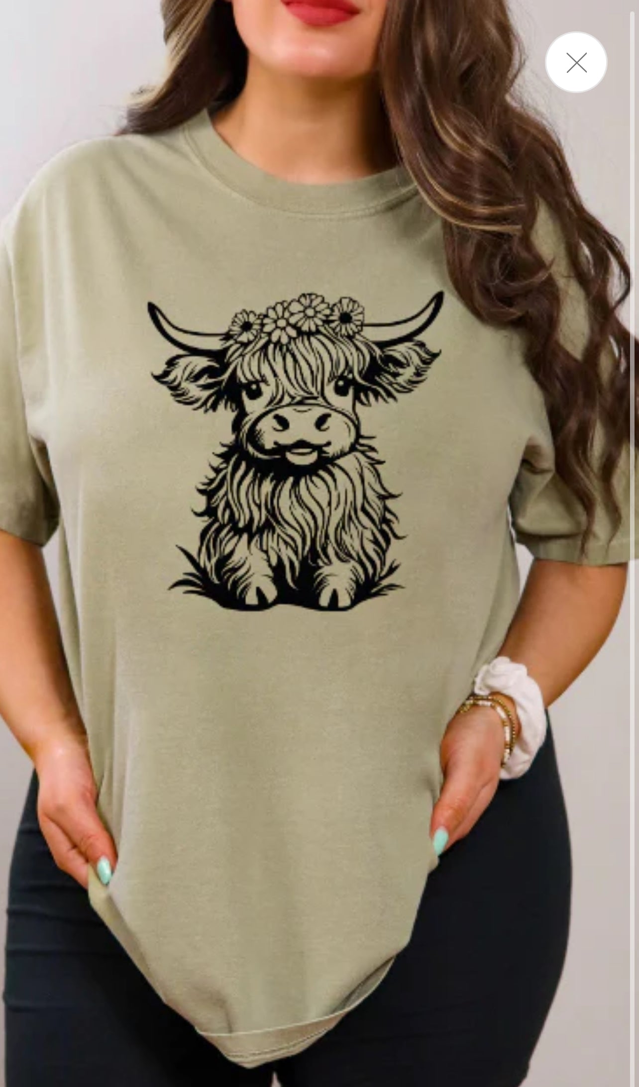Apparel-Highland Cow with Flowers