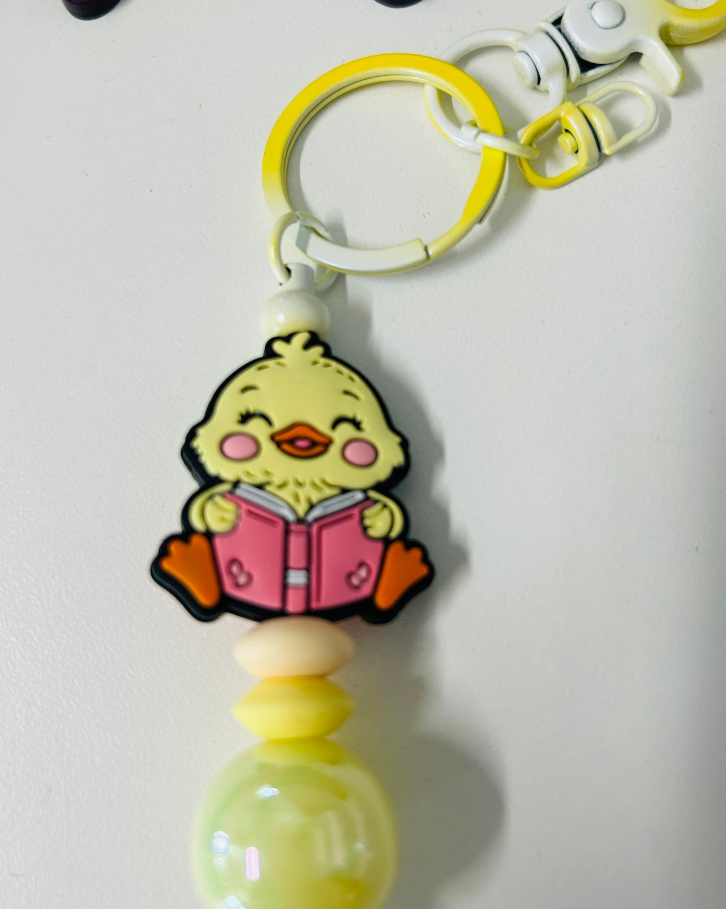 Keychain-Focal Duck with Book