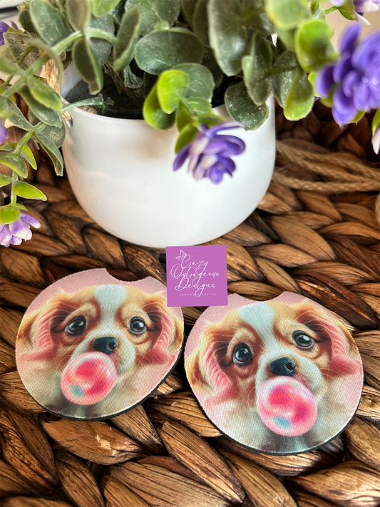 Car Coasters-Animal:Dog w/ Bubblegum
