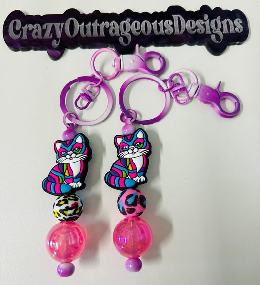Keychain-Focal Colorful Cat