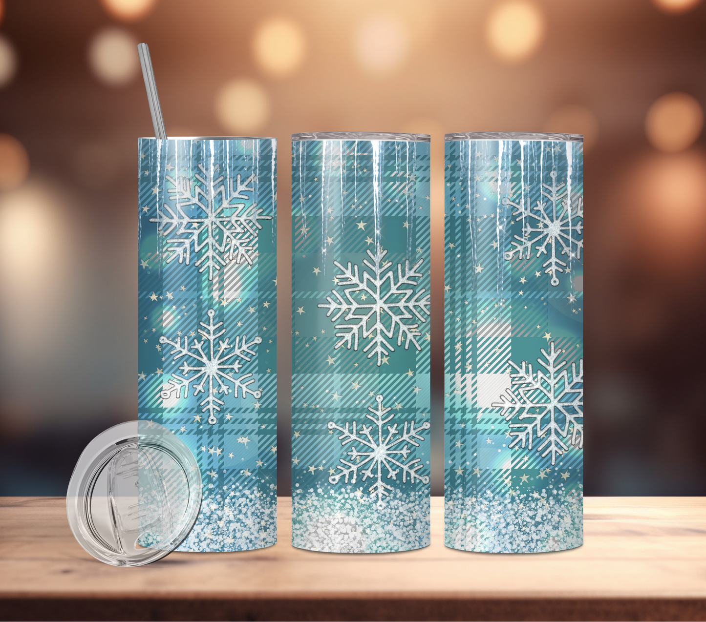 Tumbler-Blue Snowflake