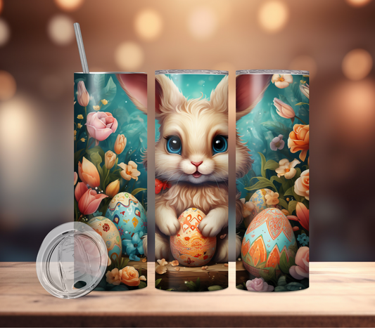 Tumbler-Easter Bunny with Eggs