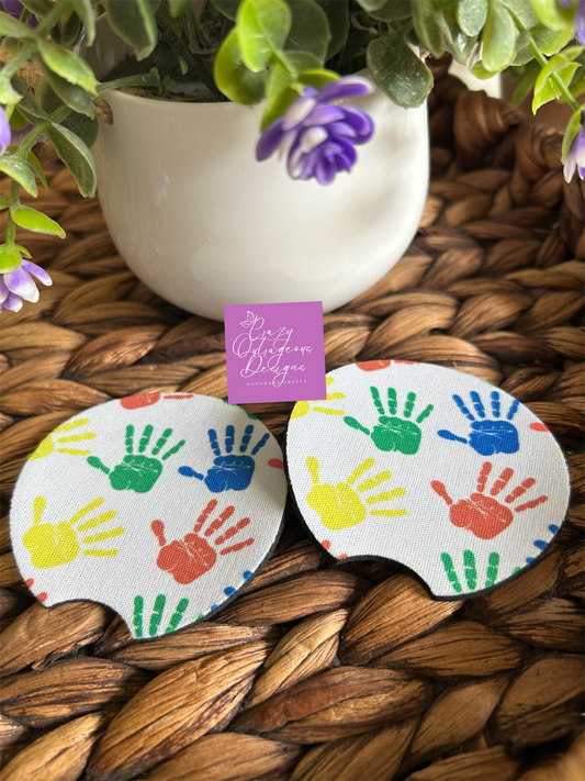 Car Coasters-Colorful Hands