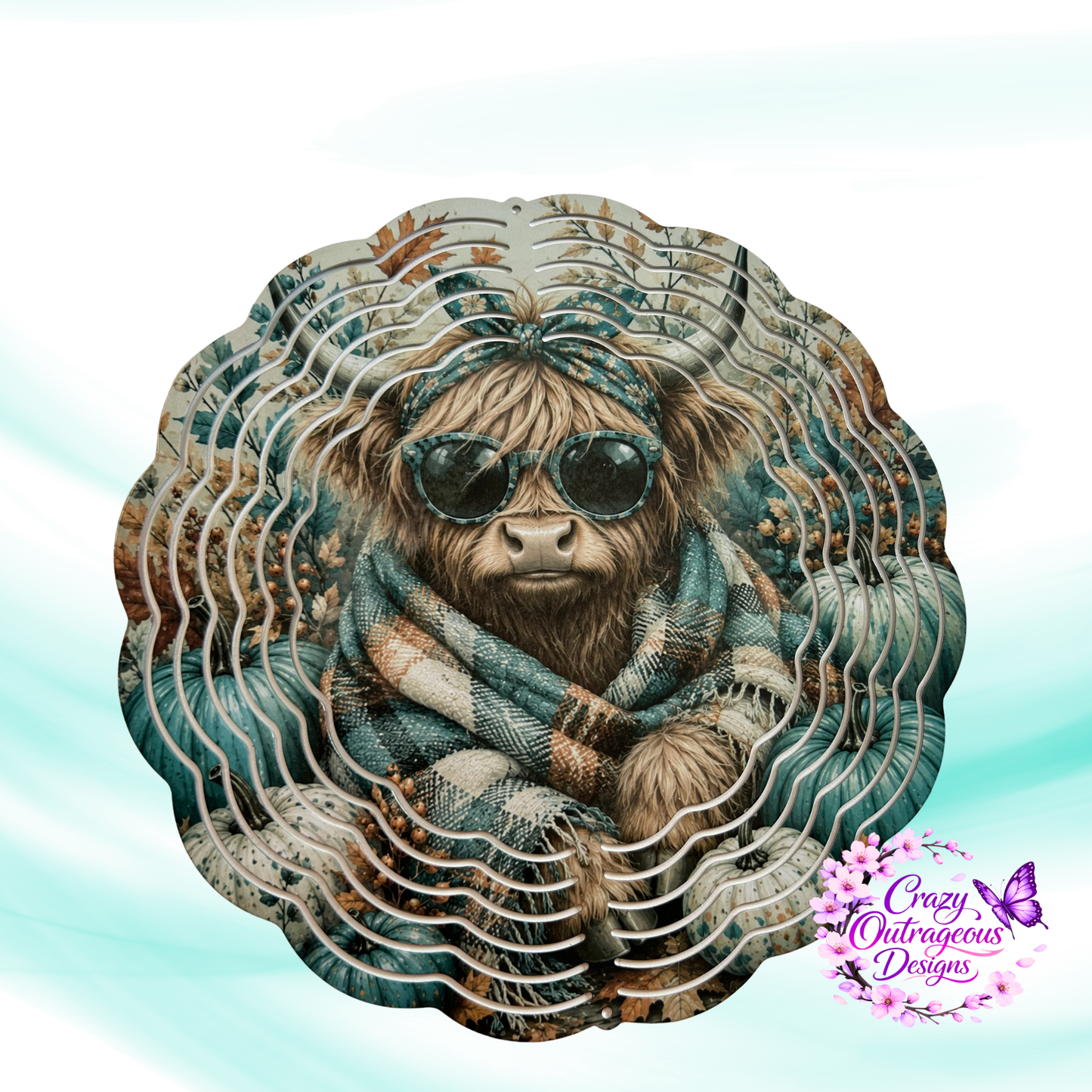 Wind Spinner-Fall Highland Cow