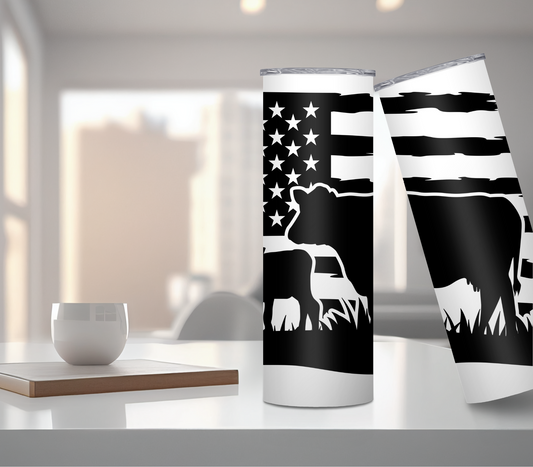 Tumbler-Cows with Flag
