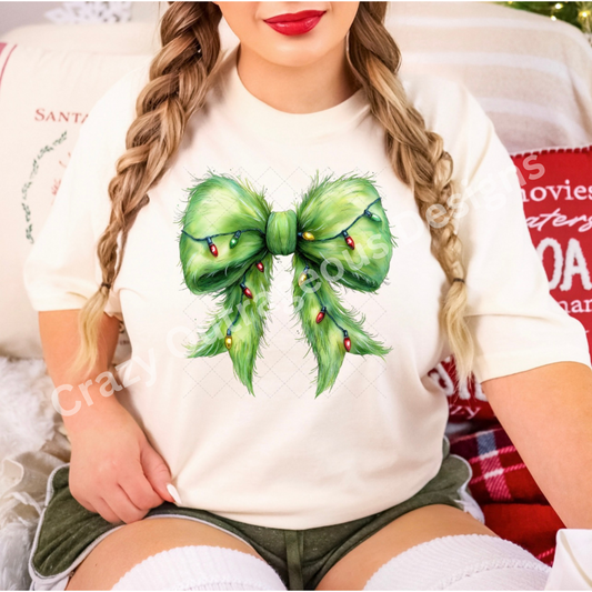 Apparel-Green Bow