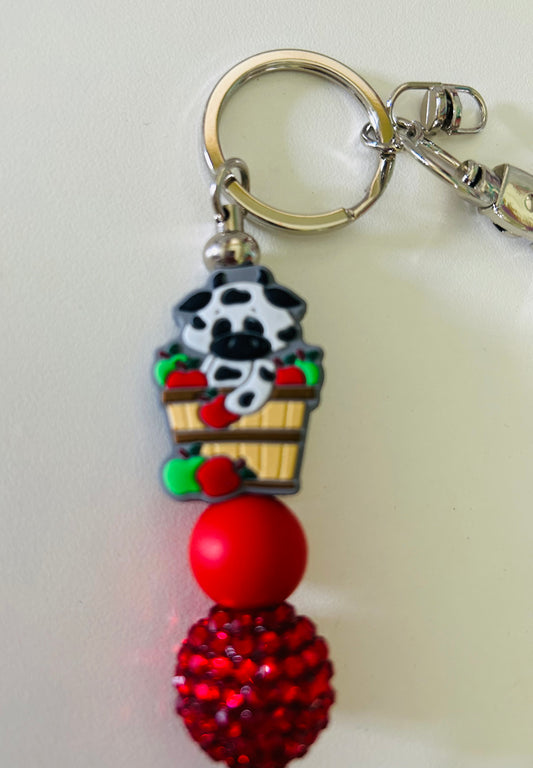 Keychain-Focal Cow Apple Basket