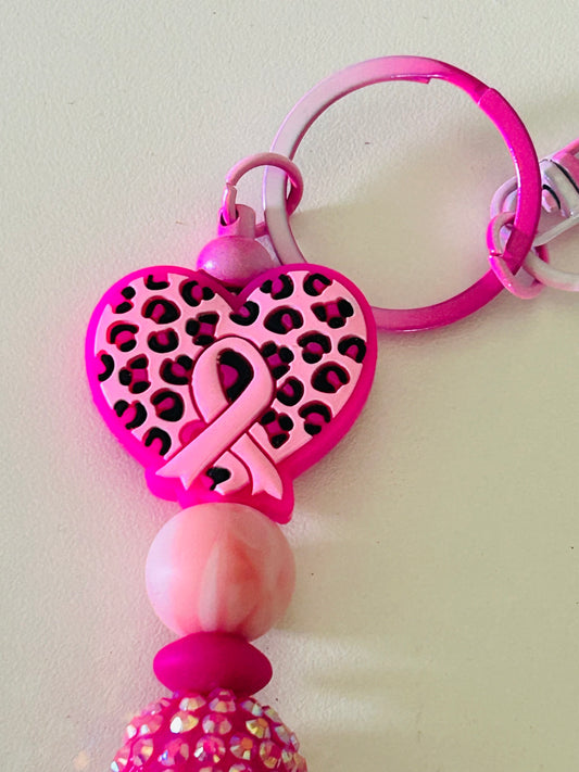 Keychain-Focal Heart Breast Cancer Awareness