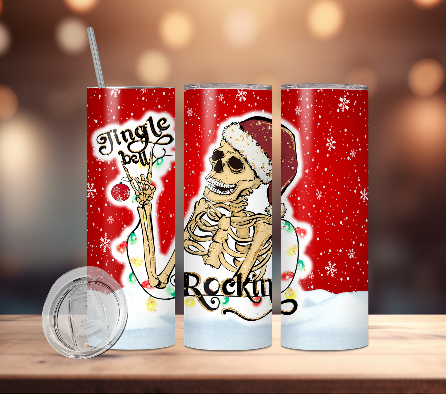 Tumbler-Christmas:Skelton Jingle Bell Rockin