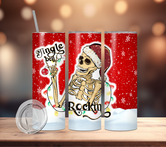 Tumbler-Christmas:Skelton Jingle Bell Rockin