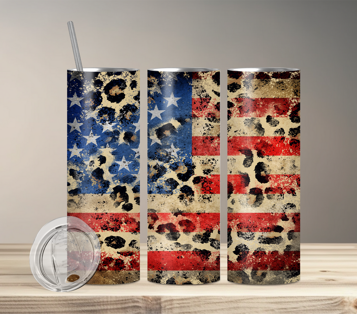 Tumbler-Patriotic-Leopard Flag