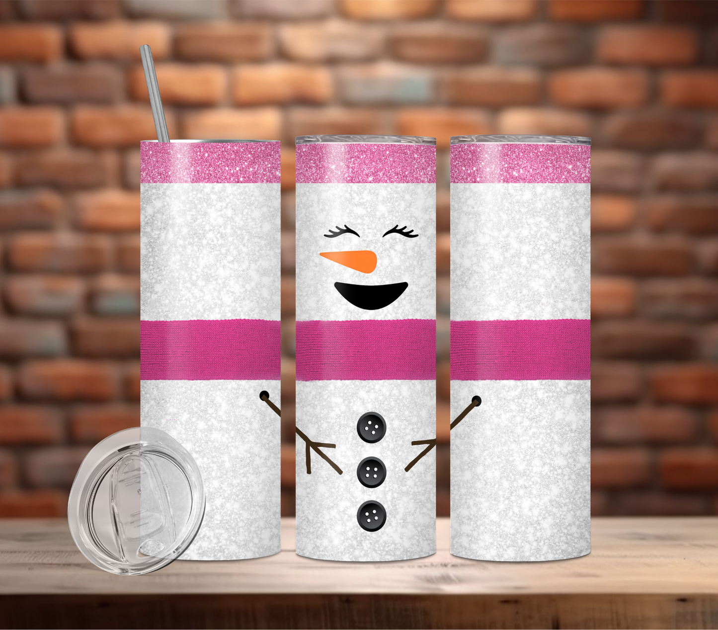 Tumbler-Pink Snowman