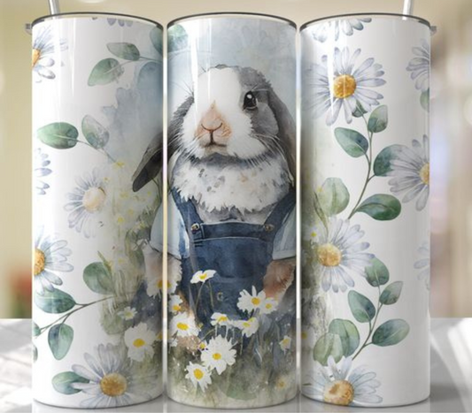 Tumbler-Rabbit w/ Daisies