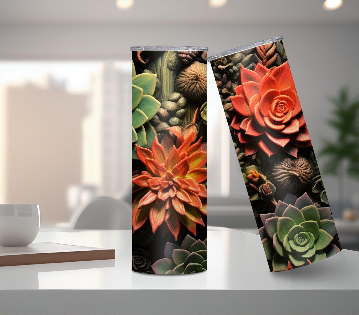 Tumbler-Flower Succulents 3D