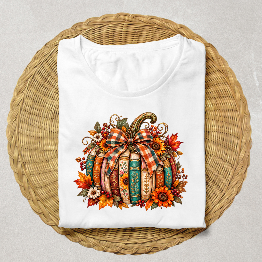 Apparel-Fall Book Pumpkin Shirt