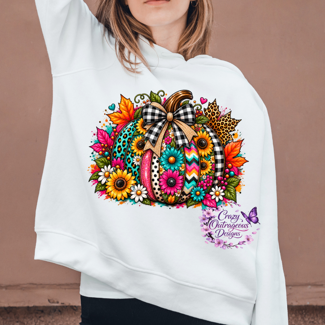 Apparel - Fall Colorful Pumpkin Flower Shirt