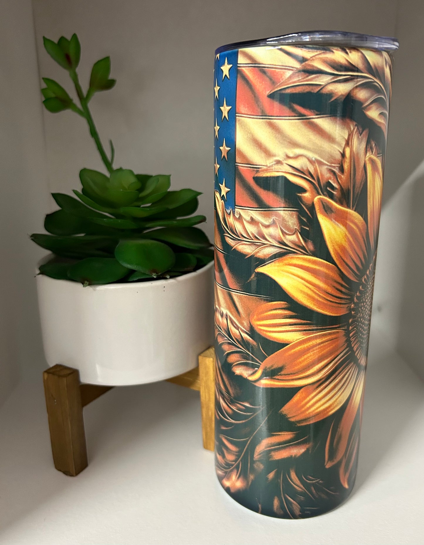 Tumbler-Flower SunflowerFlag 3D