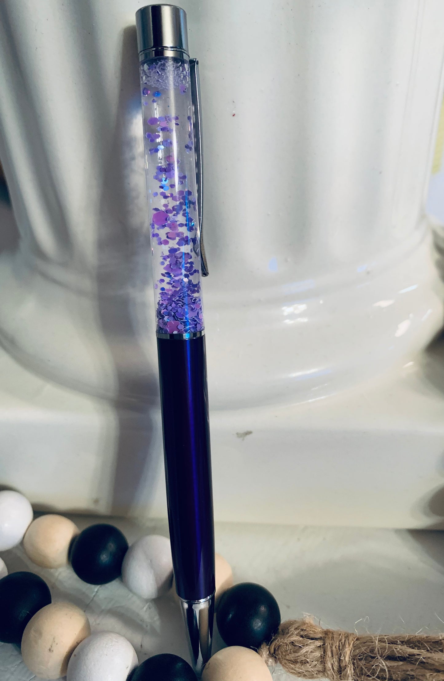 Pen-Snow globe Pen/Floating Pen-Purple