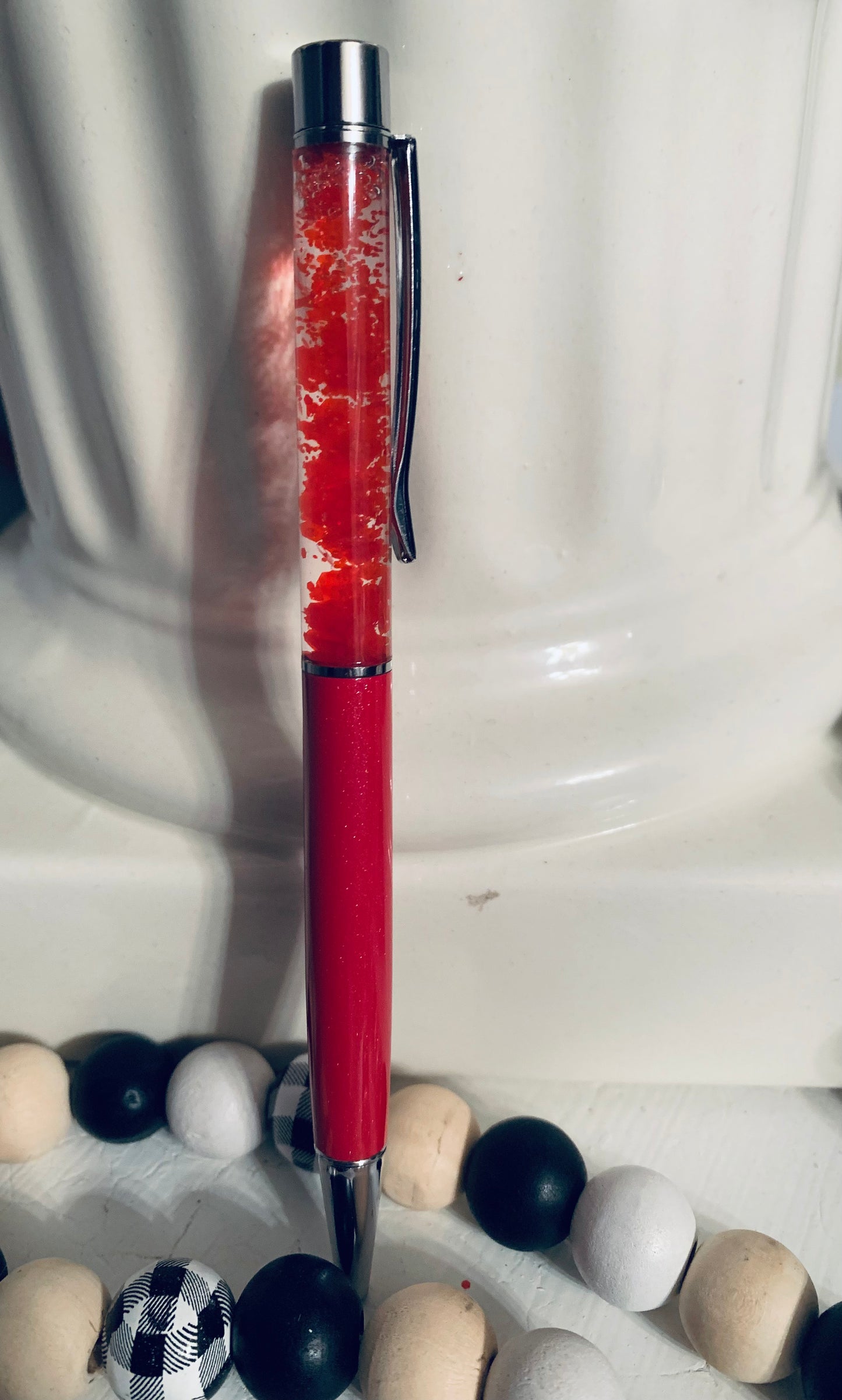 Pen-Snow globe Pen/Floating Pen-Red