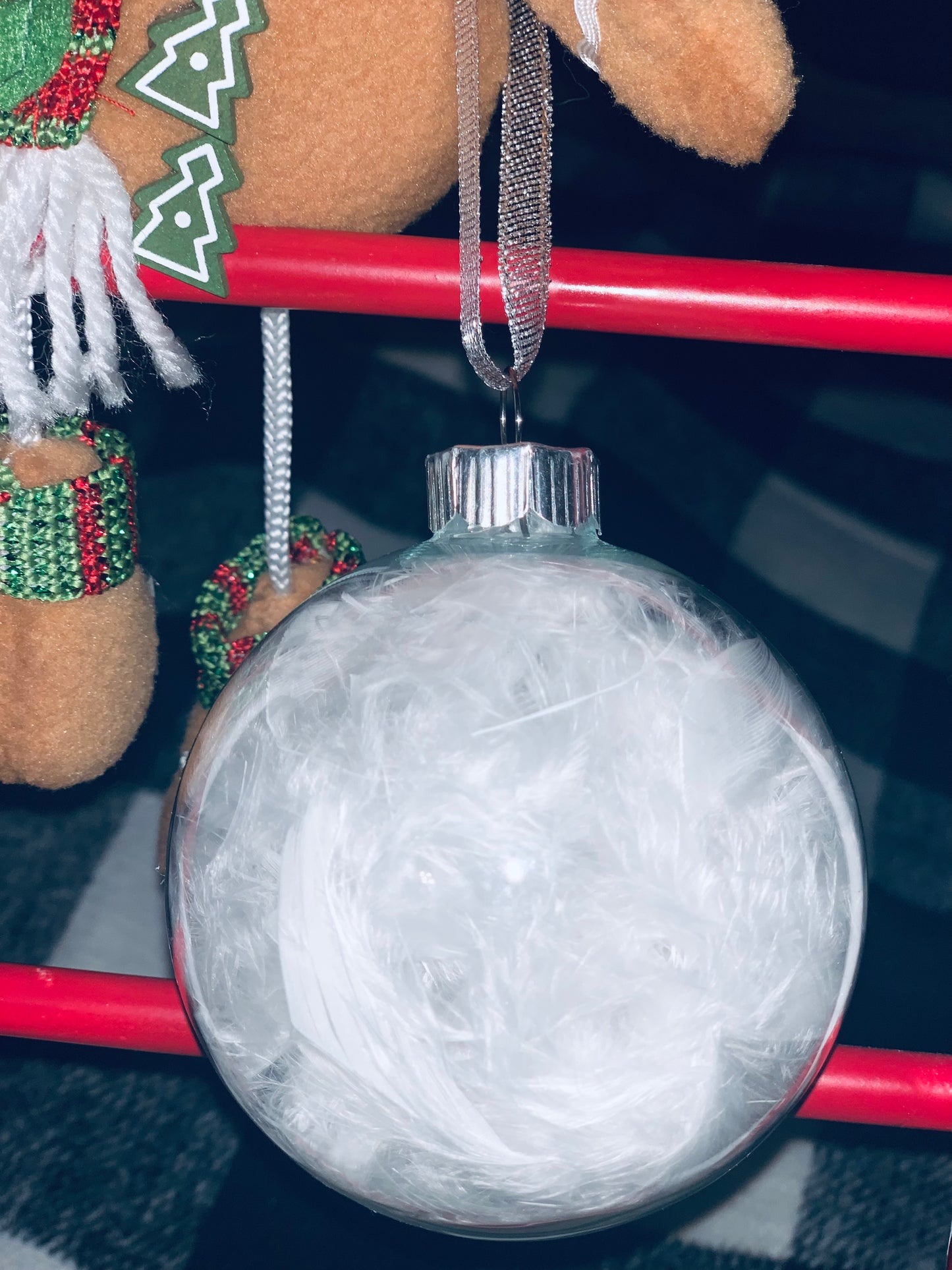 Small glass feather ornaments